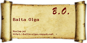 Balta Olga névjegykártya